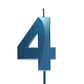 Qj-solar 2.76 inch Blue 4 Birthday Candles,3D Number 4th Cake Topper for Birthday Decorations No 14 40 41 42 43 44 45 46 47 48 4