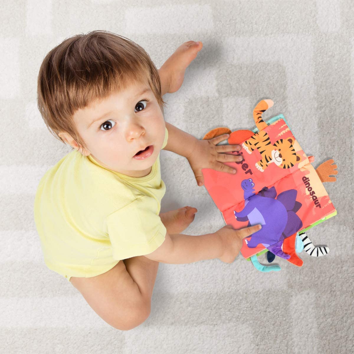 Vicloon Baby Books 0-6 Months, Soft Cloth Books Baby Books Bath Books, Infant Tummy Time Toys High Contrast Sensory Baby Toys Crinkle Squeaky Washable Chewable Non-Toxic Early Educational Book