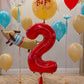 Red Number 2 Balloon 40 Inch, 2 Balloon Number, 2Nd Birthday Decorations For Baby Girls Boys Toddlers