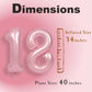 Suwen 40 Inch Pink Large 18 Number Balloons Big Foil Helium Number Balloons 0-9 Jumbo Happy 18Th Mylar Birthday Party Decoration