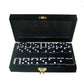 Marion Domino Double 6 Black Jumbo Tournament Professional Size With Spinners In Elegant Black Velvet Case.