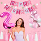 Sweet 51St Birthday Decorations For Women, Pink And White 51 Happy Birthday Balloons, 51St Birthday Party Supplies Including Pin