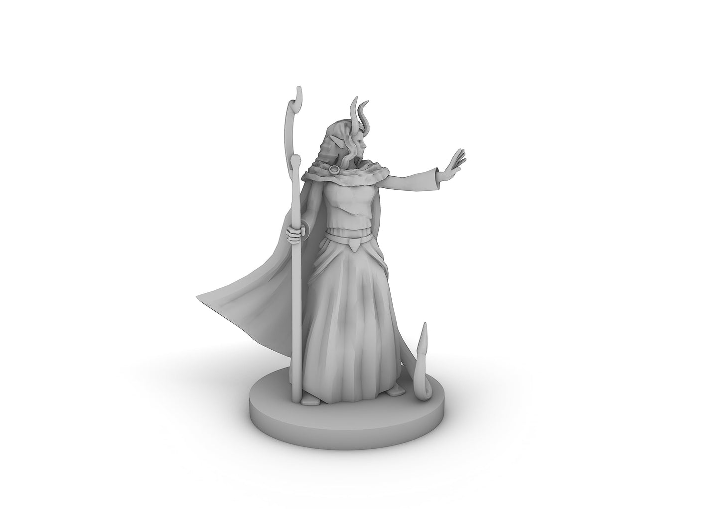 Tiefling Female Druid Tabletop Dnd Gaming Miniature