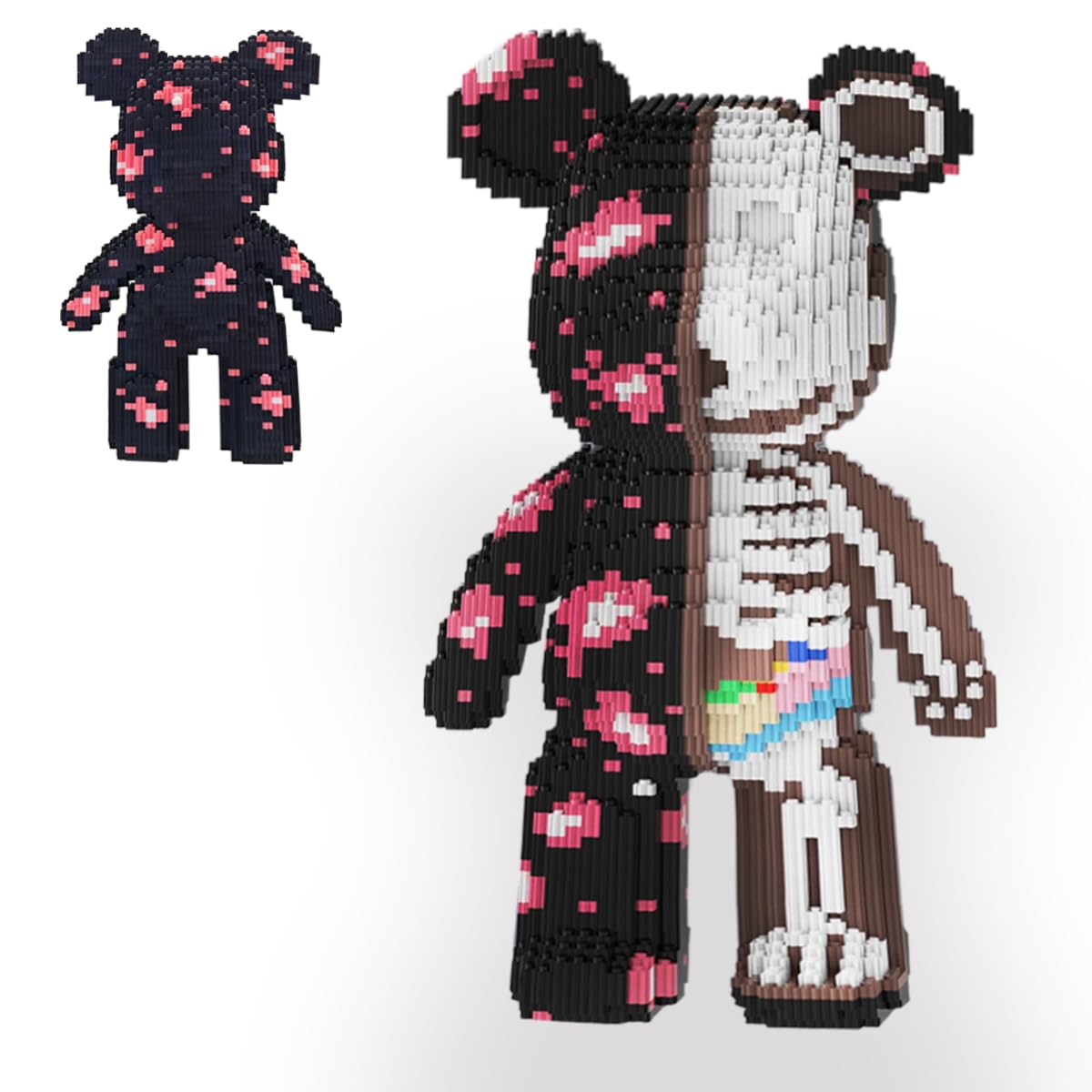 VIIOVOIIV Before Christmas Teddy Skeleton Bear Micro Building Blocks Set(18.5inches) Christmas Ornaments Bear Building Blocks Gift for mature-themed and Kid