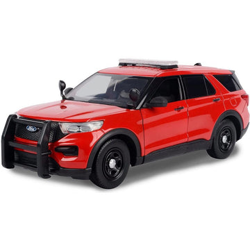 2022 Ford Police Interceptor Utility Unmarked Red 1/24 Diecast Model Car By Motormax