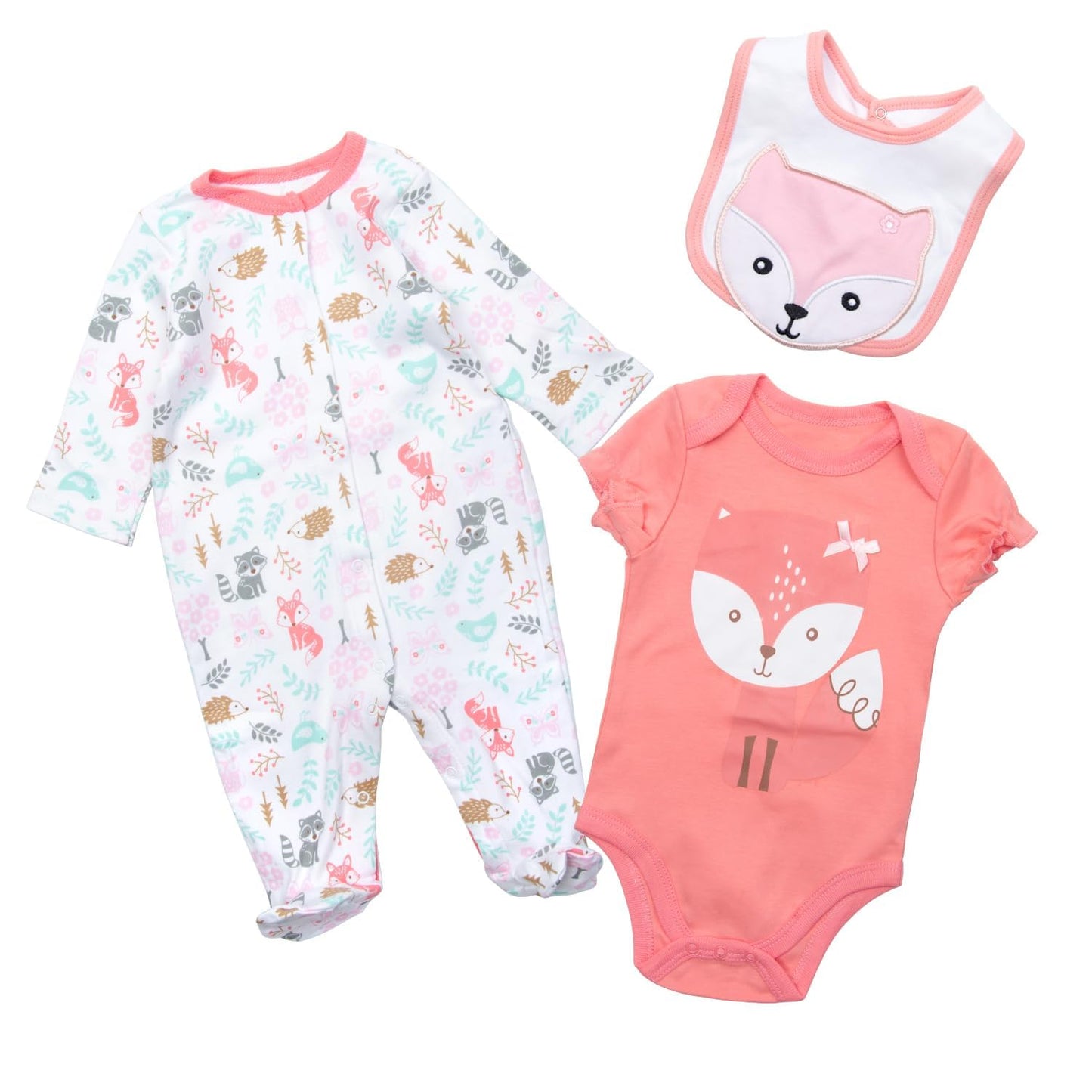 Reborn Girl Doll Clothes Red Fox Suit For 20- 22 Inch Reborn Baby Doll Matching Outfit Accessories 3Pcs