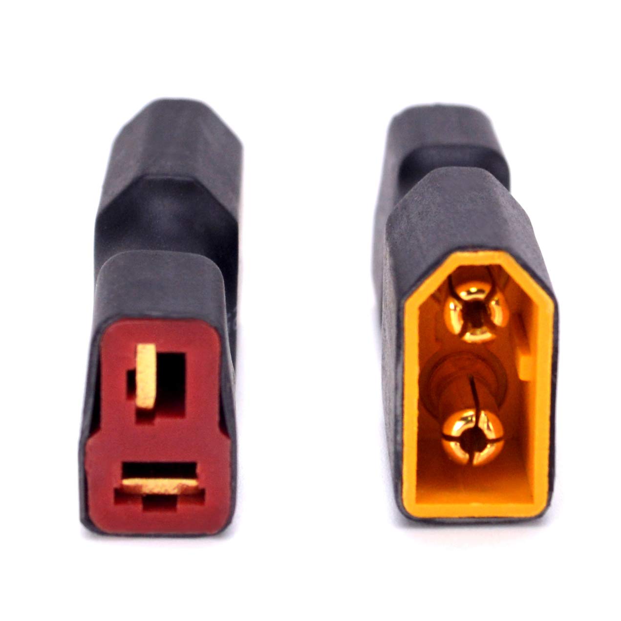 FPVDrone Male XT60 to Female T-Plug Connector Adapter No Wires RC LiPo Battery Connectors for Male XT60 to Female Deans Connecto