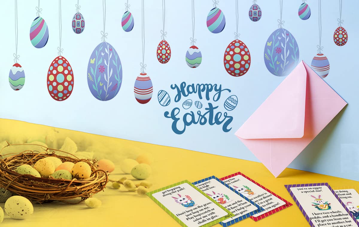 BEUFSE Outdoor Easter Scavenger Hunt Cards - Medium Cardboard with Envelopes for Easter Party Activities and Games