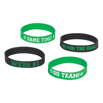 Amscan Football Team Bracelets , Black and Green, 8 Pcs