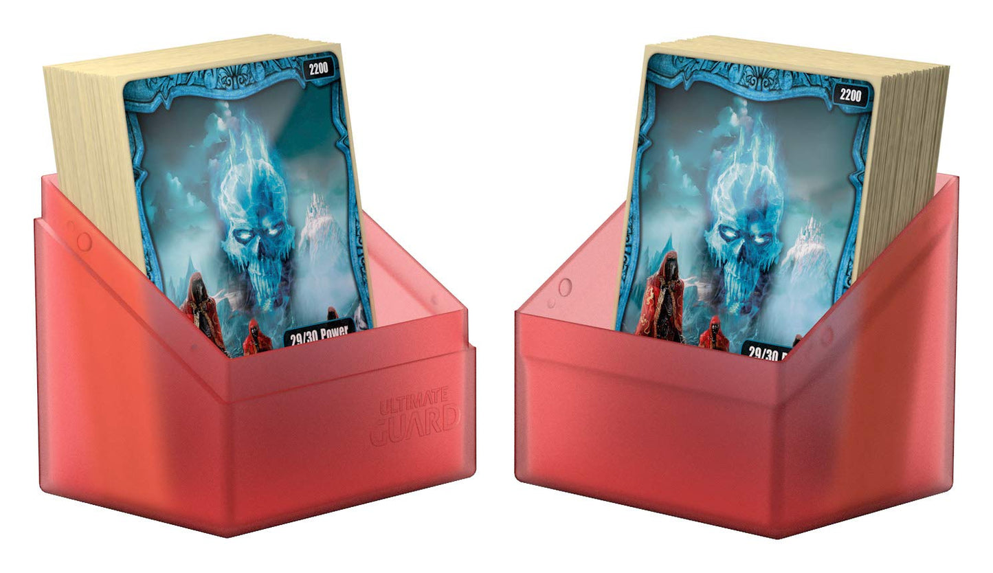 Ultimate Guard Boulder 80+ Classic, Deck Case For 80 Double-Sleeved Tcg Cards, Ruby, Secure & Durable Storage For Trading Card Games, Soft-Touch Finish