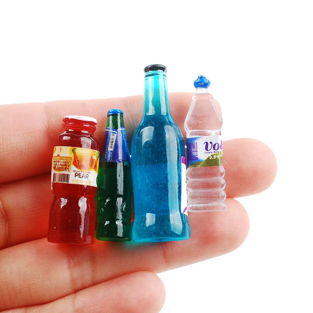 Nwfashion 120Pcs Miniature Decor Drink Bottle Dessert Pastry Food Cake Topper Dollhouse Decoration (Drink)