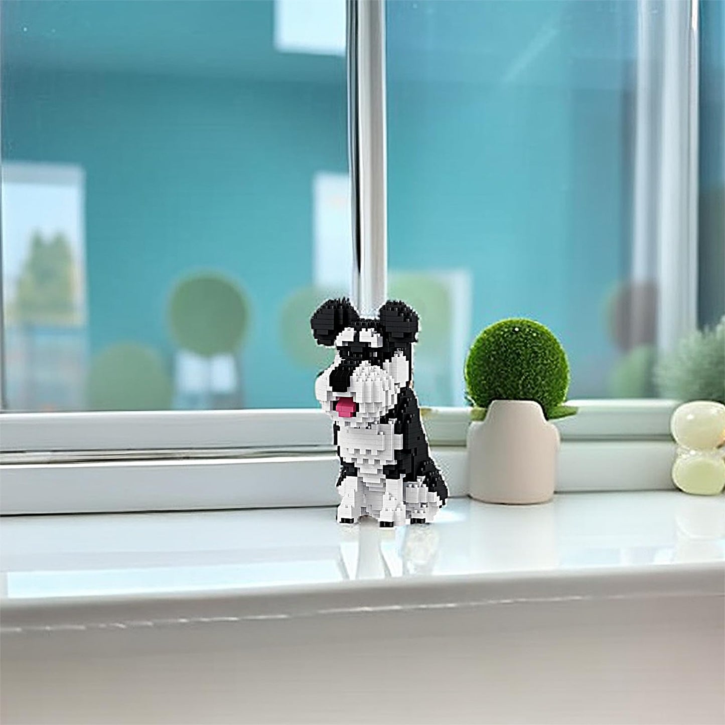 Larcele Mini Building Blocks Animal Set, Diy Micro 3D Building Toy Bricks,934 Pieces Kljm-05(Schnauzer)