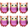 Cartoon Woodland Owl Balloons Wildlife Farm Zoo Animal Birthday Decoration Party Supplies, 6 Pack Owl Mylar Foil Balloons Jungle