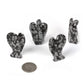 Justinstones Carved Snowflake Obsidian Gemstone Peace Angel Pocket Guardian Angelhealing Statue 2 Inch