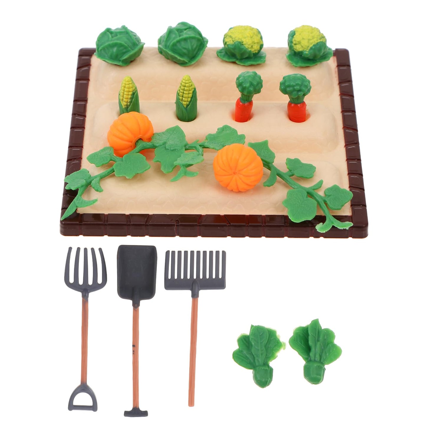 Imikeya 1 Set Miniature Dollhouse Farm Model Kit: Vegetable Furniture Field Scene Mini Landscape Models Mini Farm Tool Models Mi