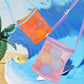Komost Personalized Mesh Beach Bag For Shells Sand Toys, Beach Bag With Zipper, Shell Collecting Bag For Kids, Perfect For Summe