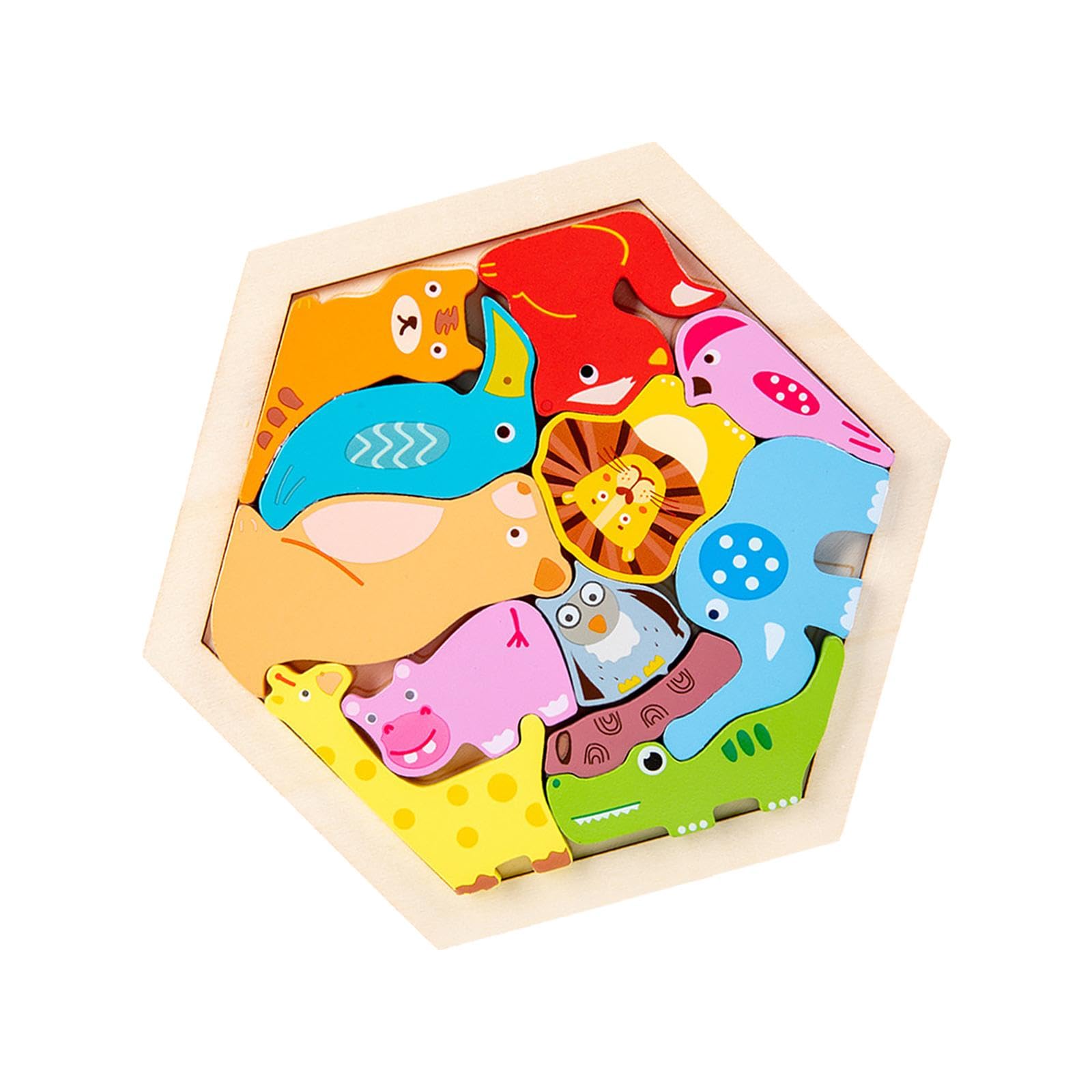 Merishopp Wooden Infant Puzzles Cute For Kids Beginner Preschool Educational Activity Pattern| Baby Learning Toy | Infant Activi