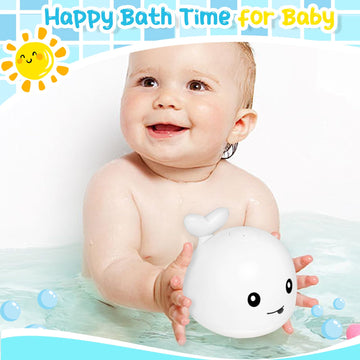 Tfs Topfans Whale Bath Toy Baby Gifts: Bath Toys For Toddlers 1-3 Sprinkler Light Up Bathtub Water Stuff Shower Newborn Boy Esse