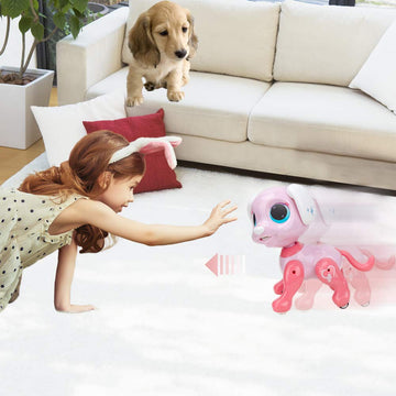 Biranco. Remote Control Dog Gesture Sensing - Smart Puppy Pink Toy Robot Pet Walks Barks Interactive With Toddler, Stem Play, Best Christmas Holiday Birthday Gifts For 3 4 5 6 7 8 Years Old Girl