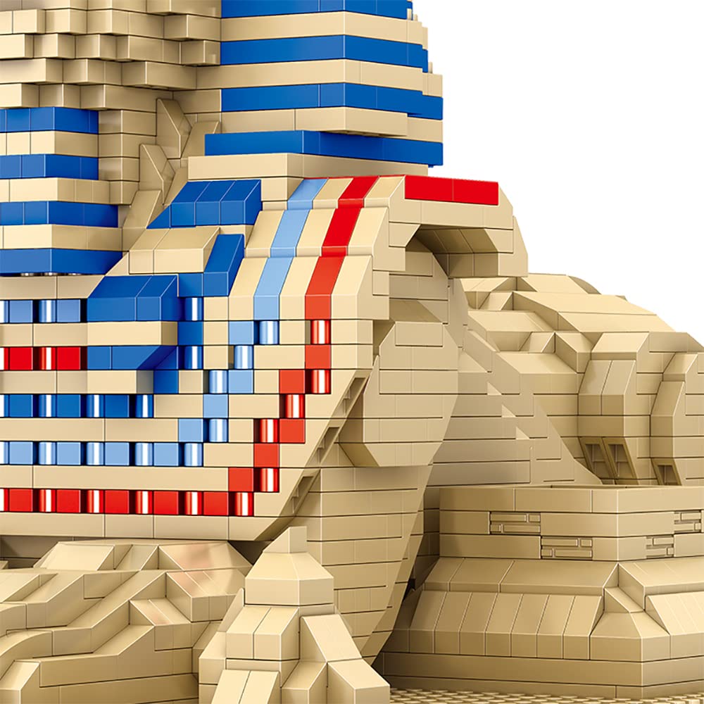 TzFioy Building Blocks Set - Great Sphinx Egypt Model (2732 Pcs) - Educational Micro Bricks for Kids & Adults - Plastic, Model LZ8195