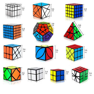 Speed Cubes, [13Pack] Speed Cube Set - Megaminx Mirror Pyramid Fluctuation Angle Wheel Square King Puzzle Cube Collection Speed Cube Bundles For Kids& Adults