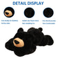 Hronsa Weighted Stuffed Animals, 29.5In 6.2Lbs Weighted Bear Stuffed Animal Toy Cute Black Bear Plush Pillow For Adults Boys Girls