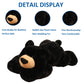 Hronsa Weighted Stuffed Animal Bear, 19.7in, 3.3lbs Plush Toy, Black Bear for Adults & Kids