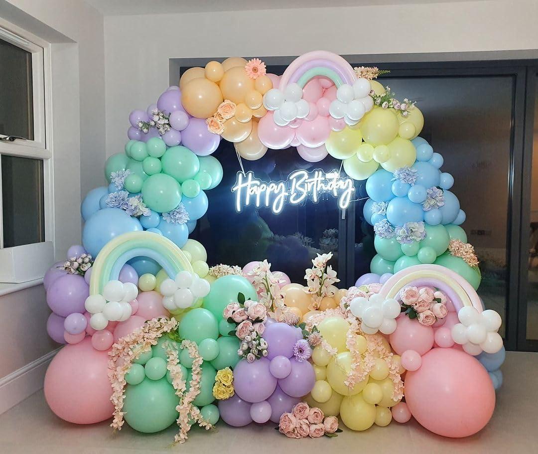 Bezente Pastel Balloons - 150 Pack 5" Latex Helium Balloons for Birthday, Baby Shower, Wedding - A02 Pastel Color