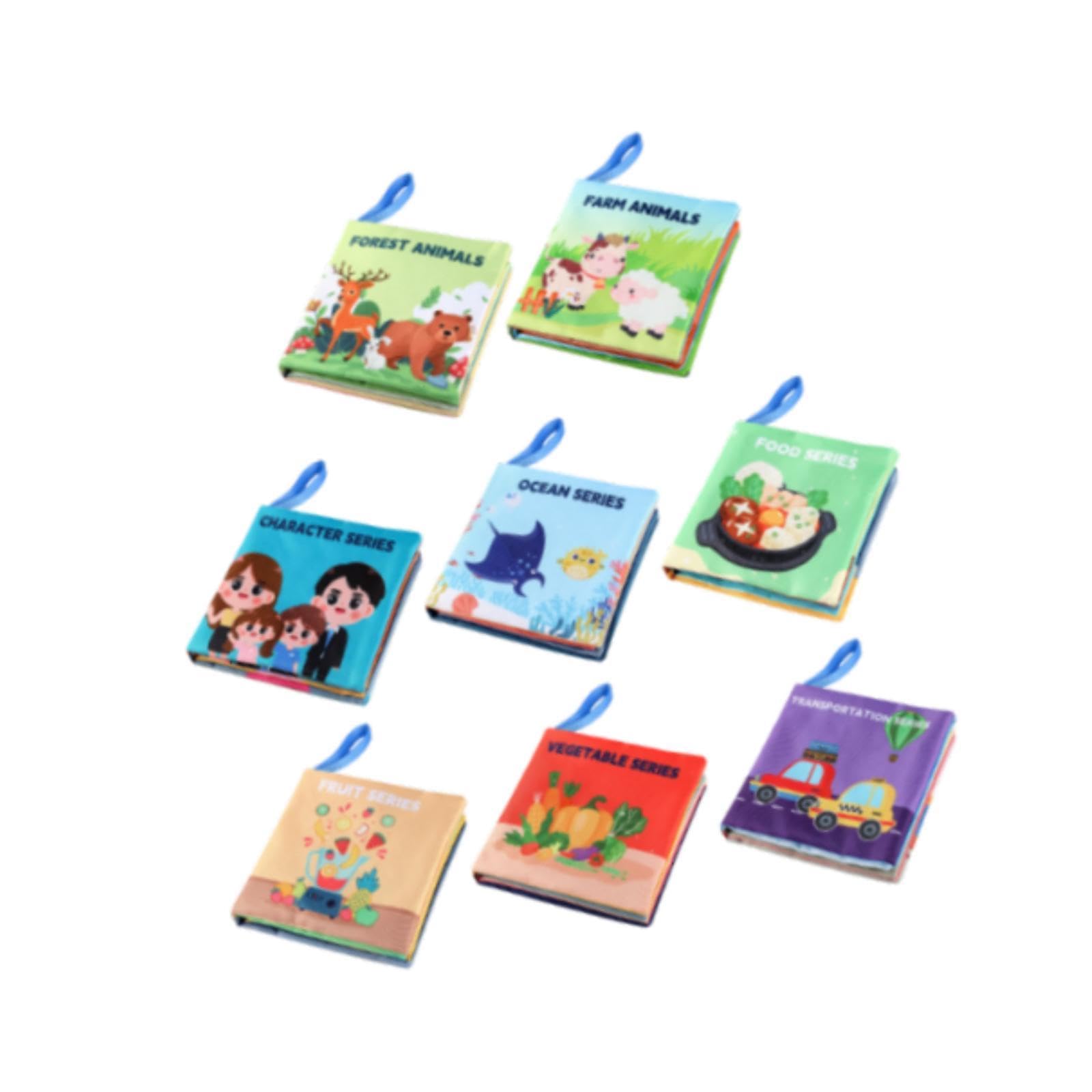 Merishopp 8X Baby Cloth Book Toy Sensory Books Baby Toy For Infant Kids 6 To 12 Months 11.5X11.5X2Cm