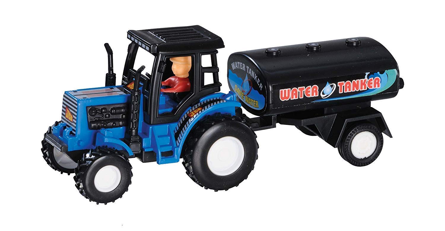 Smart Picks Pull Back Tractor Water Tanker Toy Vehicle, No Battery Required (Colour May Vary)
