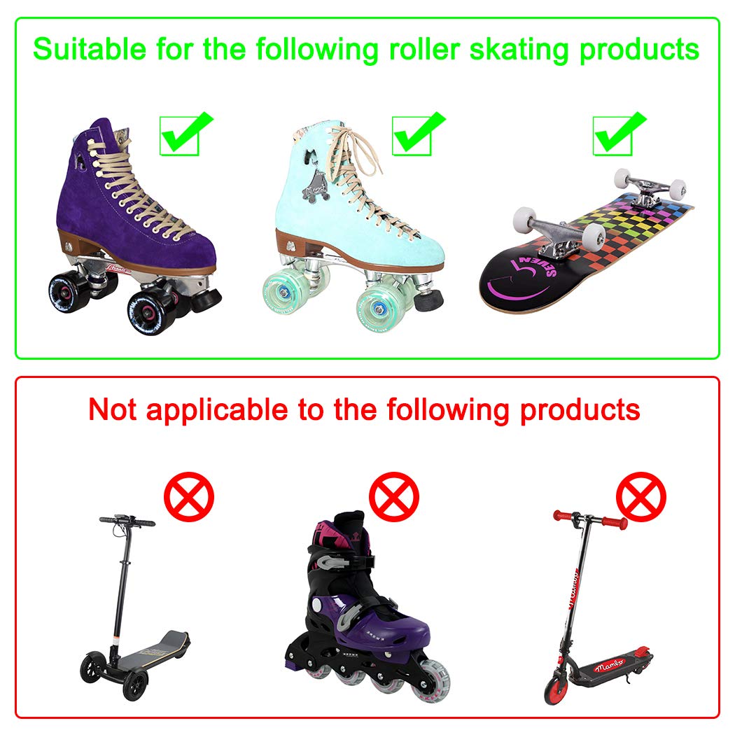 Tanzfrosch 8 Pack Roller Skate Wheels With Bearings Installed Quad Light Up Wheels For Double Row Skating And Skateboard 82A 32M