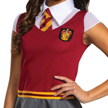 Disguise Gryffindor Dress Skirt, Official Wizarding World Costume Dress With Collar And Tie, Child Size Extra Large (14-16), Red & Gray
