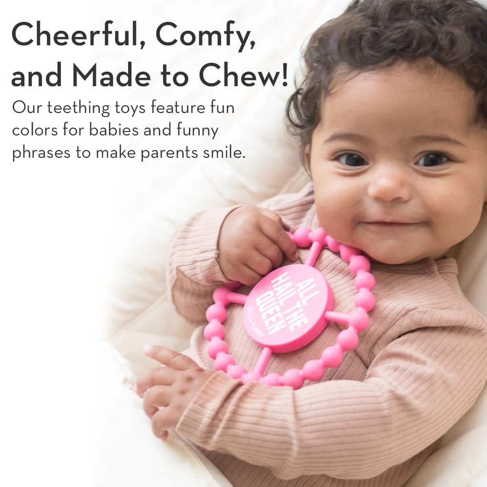Bella Tunno Happy Teether For Boys - Soft & Easy Grip Baby Boy Teether Toy, Silicone Teether Ring To Help Soothe Gums, Non-Toxic And Bpa Free, Baby Bro