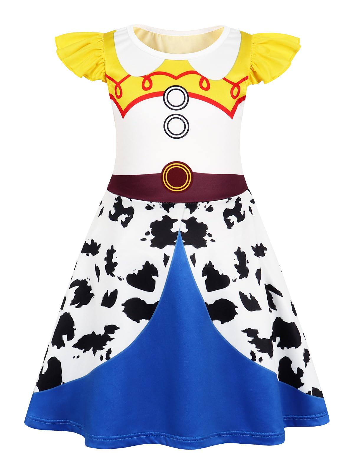 Sukyfecde Jessie Costume Girls Toddler Princess Dress up Birthday Outfits Halloween Role Play Clothes 4t Yellow