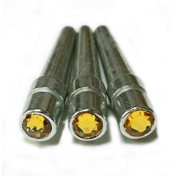 WE Games Chrome Cribbage Pegs with Austrian Crystals - Set of 3 - Light Topaz Yellow