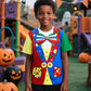 Cosland Boys' Clown Costume For Kids Halloween Shirt, Multicolor, Small