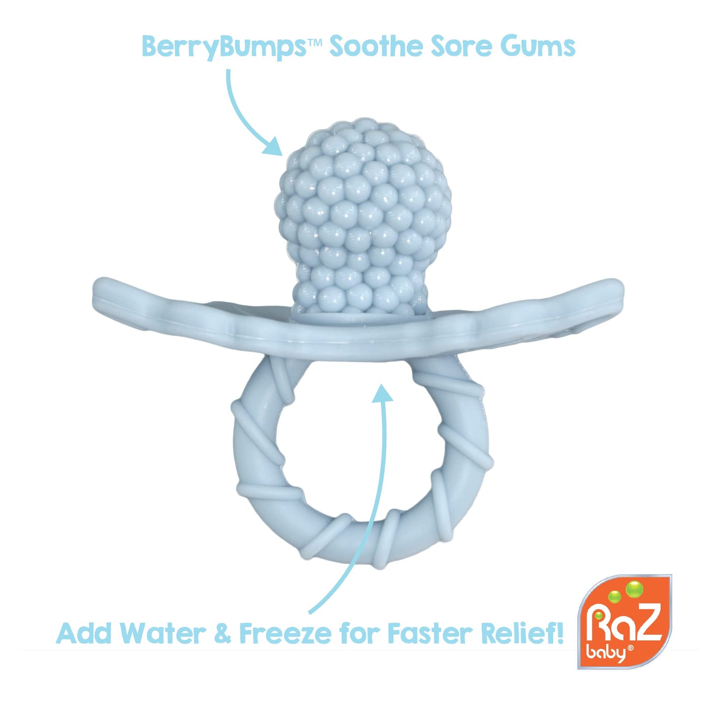RaZbaby RaZbuddy RaZberry Teether/Pacifier Holder w/Removable Baby Teether Toy - 0M+ - Bpa Free (Penguin)