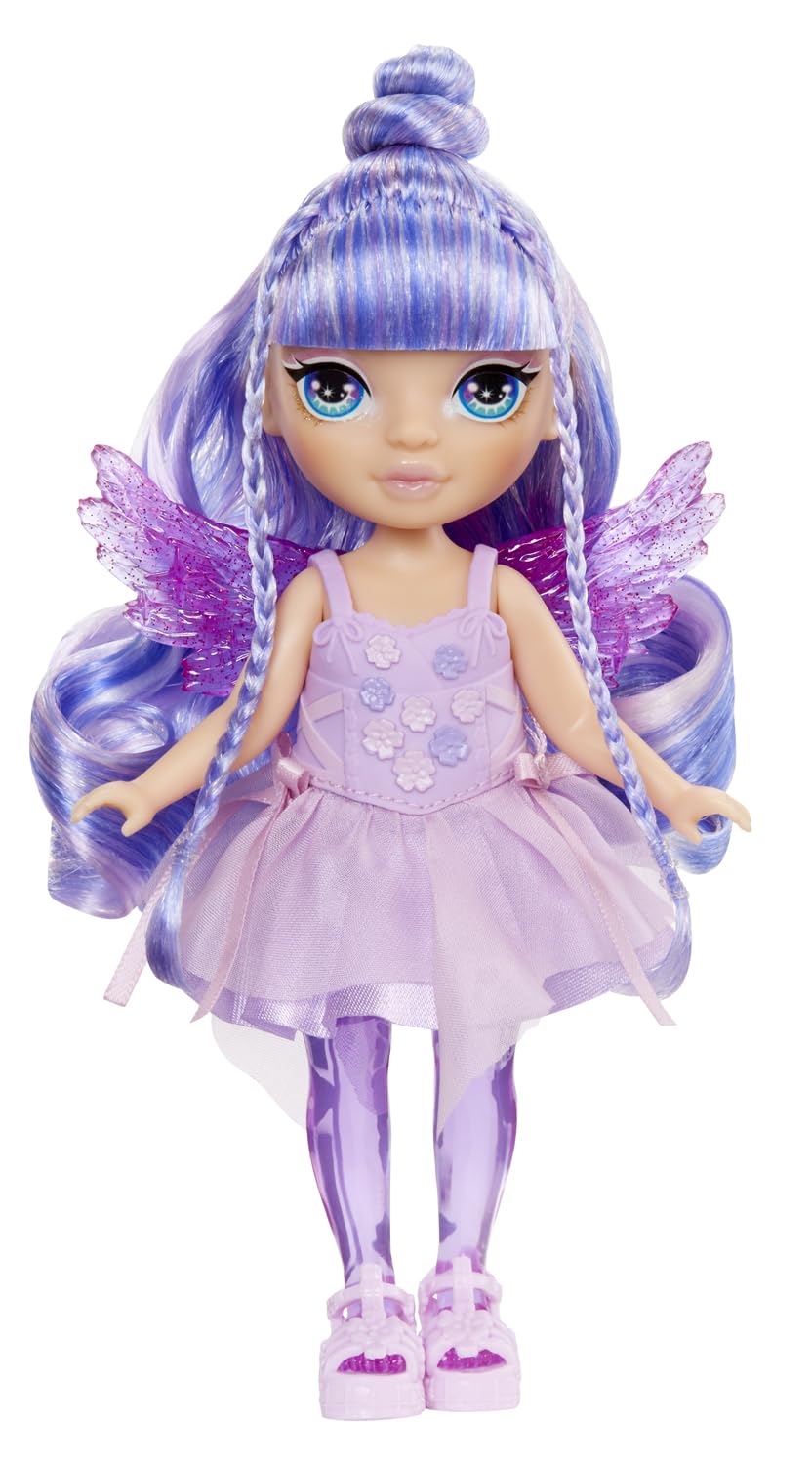 Rainbow High Littles Rainbow Fantasy Fairies + Pet - Amethyst, Purple 5.5 Posable Small Doll & Fantasy Pegasus Unicorn Pet With