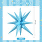 Toniful 4 Pcs 22Inch 4D Light Blue Explosion Star Mylar Balloons 14Point Star Balloons For Party Backdrop Christmas,New Year Bir