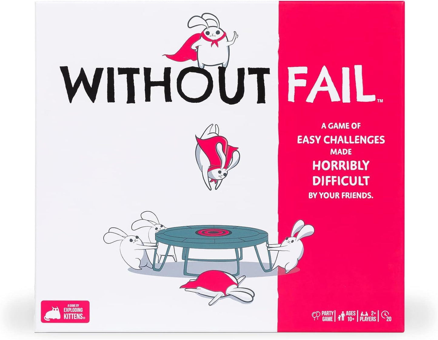 Without Fail by Exploding Kittens - 2+ Players - Ages 10+ - 20 Minutes to Play - A Game of Easy Challenges Made Difficult  Perfect for Couples  Date Night  and Teen or mature-themed