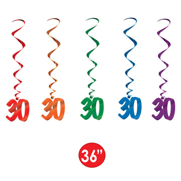 Beistle 30 Whirls 10 Piece, Multicolored