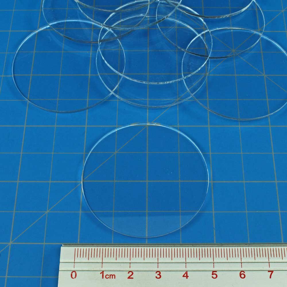 Litko Clear Circular Miniature Bases | 1.5Mm Thick | Round Figure Stands For Wargaming Boardgaming And Collectible Figures (50Mm Clear Round Bases - 10 Pack)