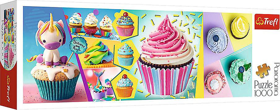 Trefl 1000 Piece Panorama Jigsaw Puzzles  Colourful Cupcakes