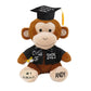 Personalized Graduation Teddy Bear Monkey Gift 2025 For Her, For Him, For High School, College, 12 Inch - Cute Custom Brown Monk