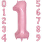Paticool 40 Inch Pink Number Balloon 1, Large Number Foil Balloons Mylar For Girl Boy Birthday Party Celebration Decorations Sup
