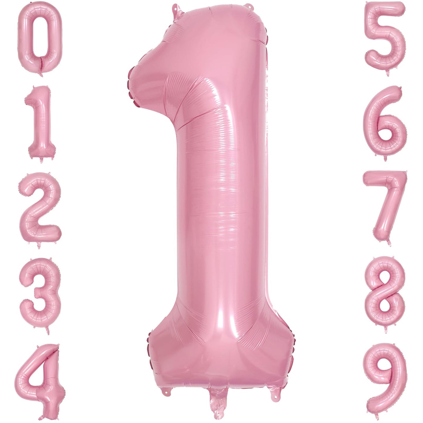 Paticool 40 Inch Pink Number Balloon 1, Large Number Foil Balloons Mylar For Girl Boy Birthday Party Celebration Decorations Sup