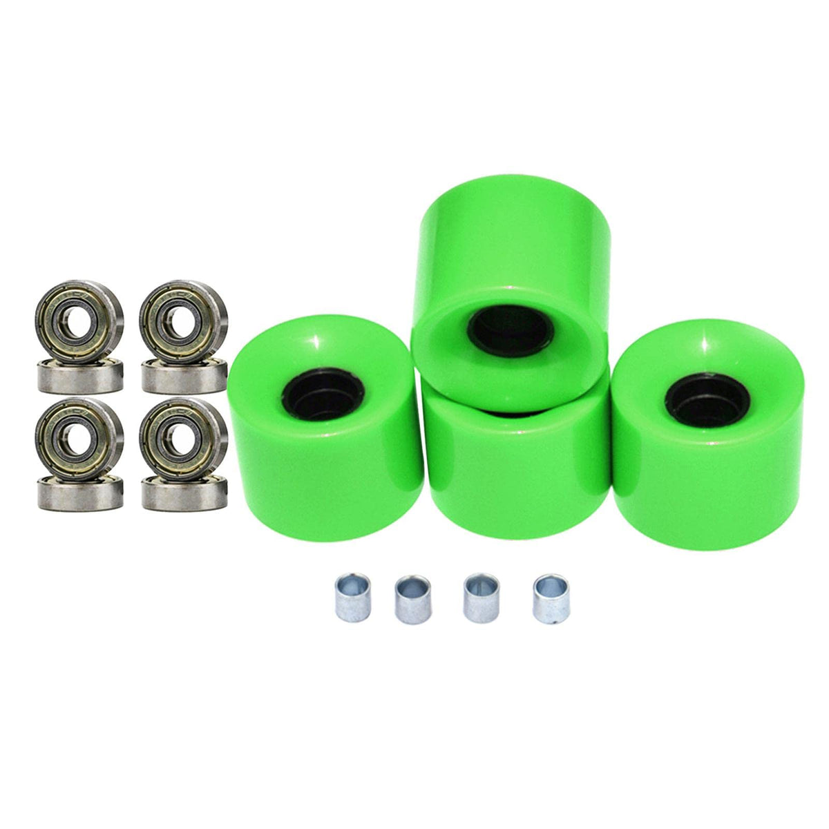Calandis Skateboard Wheels with Bearings 60mm Wheels Set of 4 Green Gold Cover