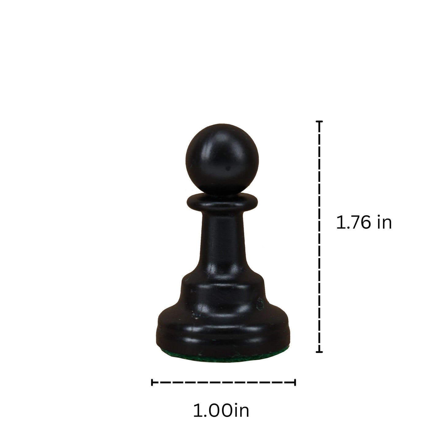 WE Games Replacement Dark Pawn Chess Piece - Plastic, Felt Bottom, Classic Design, Model 04-1237