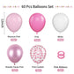 Funhot Pink Balloons, 60Pcs Pastel Pink Pearl White Latex Balloons, 12 Inch Metallic Pink Confetti Balloons Helium For Girls Pri