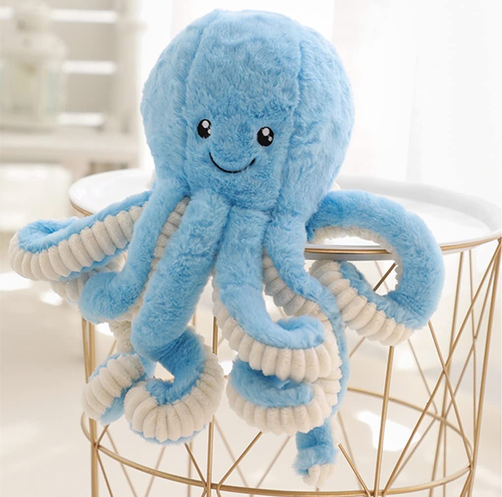 JOSON Cute Octopus Plush Toy - Soft 16 Inch Stuffed Animal, Blue, Short Plush, Ideal for Kids and Adults